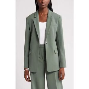 Nordstrom Relaxed-Fit Notched Lapel Blazer Sage Green Size Large